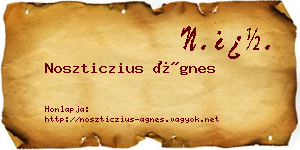 Noszticzius Ágnes névjegykártya